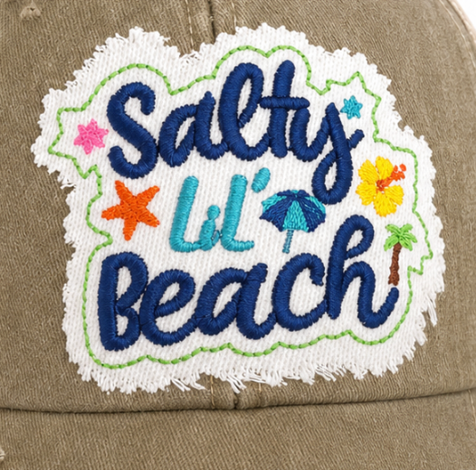 Salty Lil' Beach Distressed Trucker Hat