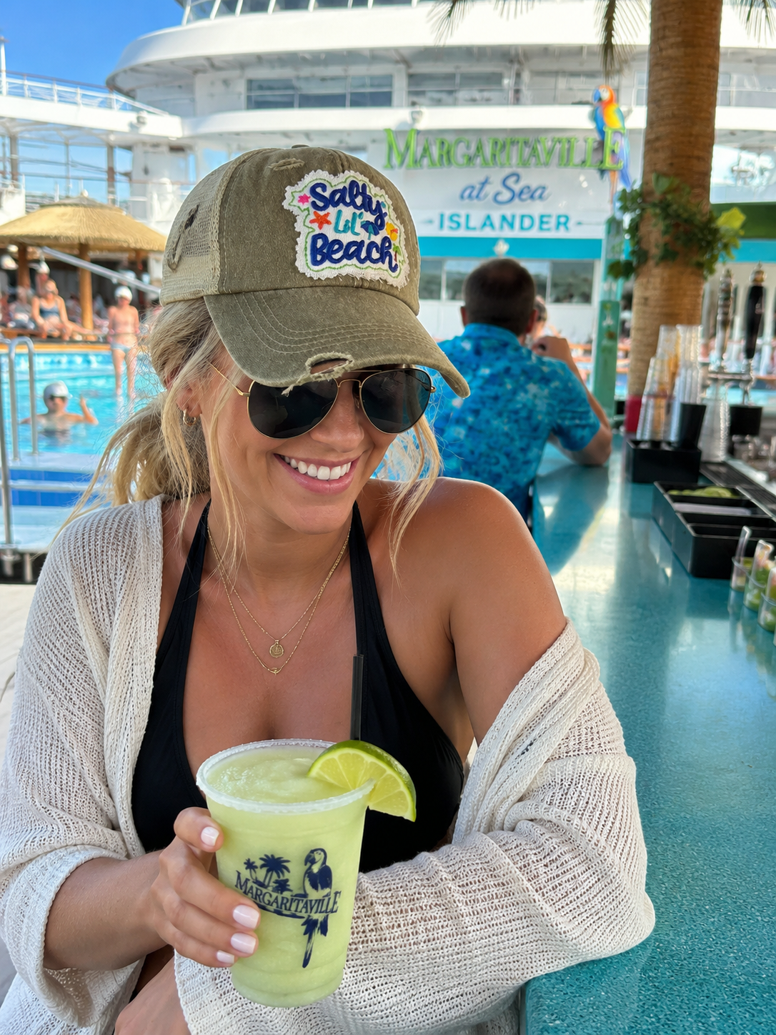 Salty Lil' Beach Distressed Trucker Hat