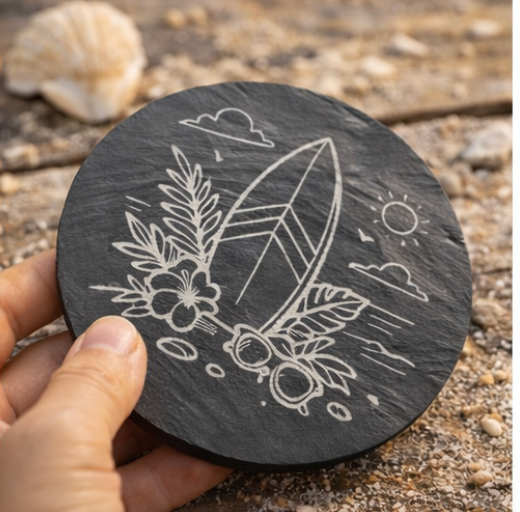 Island Escape Slate Coaster Set