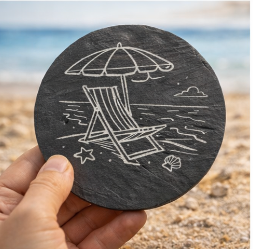 Island Escape Slate Coaster Set