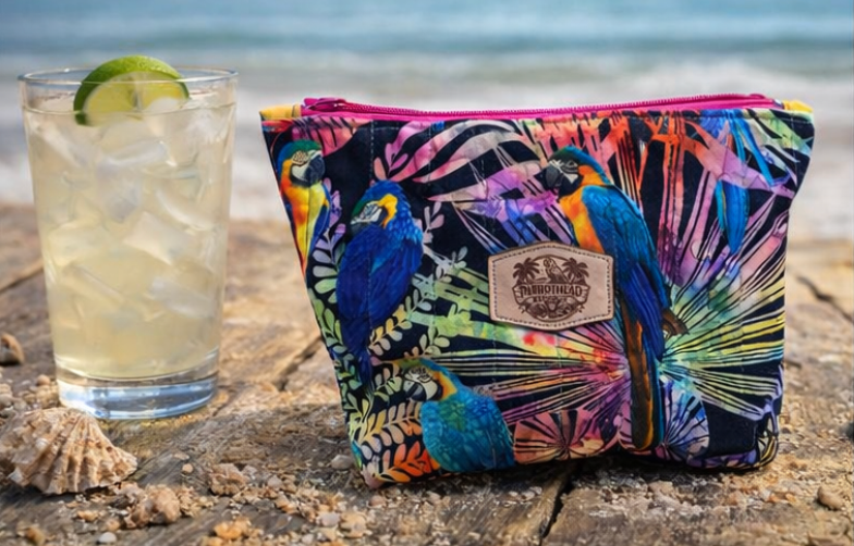 Medium Tropical Parrot Zipper Pouch