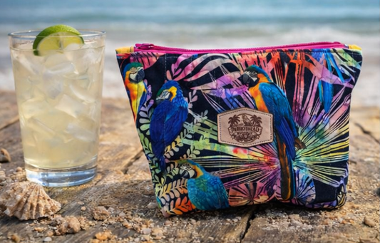 Medium Tropical Parrot Zipper Pouch
