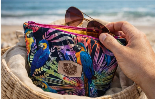 Medium Tropical Parrot Zipper Pouch