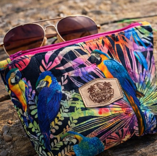 Medium Tropical Parrot Zipper Pouch