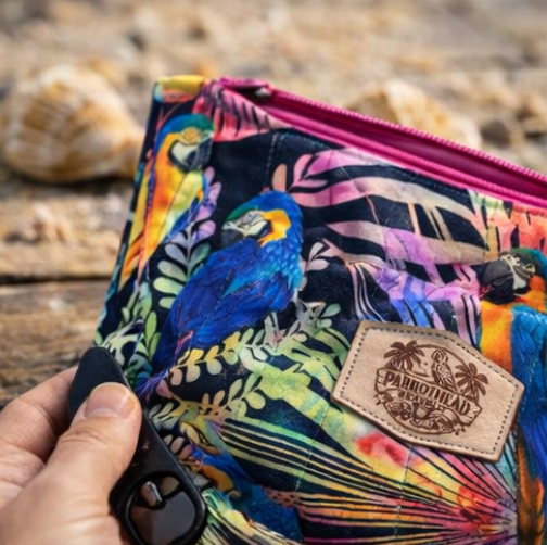 Medium Tropical Parrot Zipper Pouch